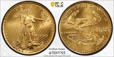1999 $10 Gold Eagle MS70