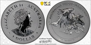 2021-P $1 Wedge-Tailed Eagle High Relief Rev PR PR70