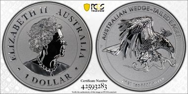 2021-P $1 Wedge-Tailed Eagle High Relief Rev PR PR70