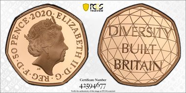 2020 50p Diverse Britain Au PR70DCAM