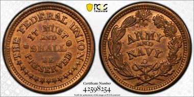 (1861-65) CWT F-221/324a, Federal Union MS63RB