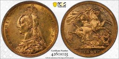 1890-M Sov S-3867B DISH M14 2nd Obverse MS61