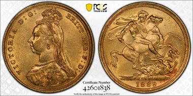 1889-S Sov S-3868 DISH S11 1st Obverse AU55