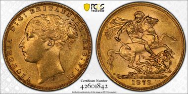 1873-S Sov S-3858A St. George AU55