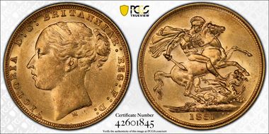 1881-M Sov St. George S-3857 AU58