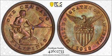 1918-S 1C Allen-2.16a, FS-501 Large S MS65RB