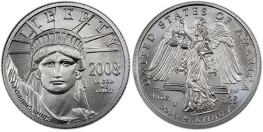 2008-W $25 Burnished St. of Liberty First Strike SP70