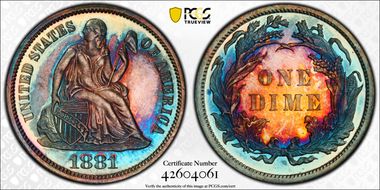 1881 10C PR65+