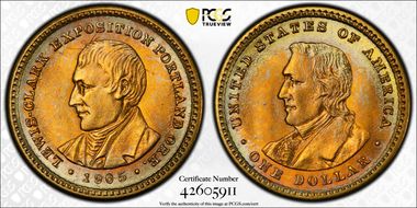 1905 G$1 Lewis and Clark MS67