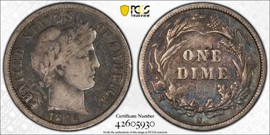 1892-S 10C VF20
