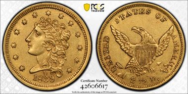 1839-D $2.50 HM-2 AU55