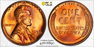 1956 1C MS65RD