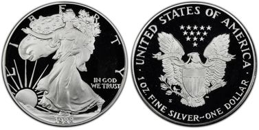 1988-S $1 Silver Eagle PR69DCAM