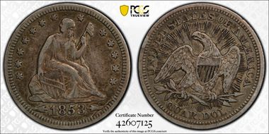 1853 25C Arrows and Rays VF30