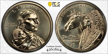 2012-P $1 Native American, Position B MS67
