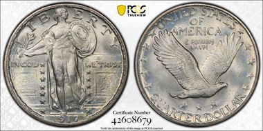 1917 25C Type 2 MS67+ FH