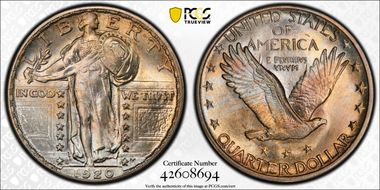 1920-S 25C Clashed Dies FS-401 MS67