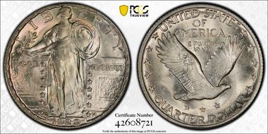 1929-S 25C Obv Die Clash FS-401 MS65+ FH