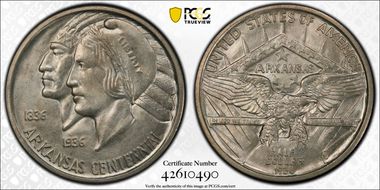 1936-S 50C Arkansas MS65