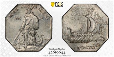 1925 AR Medal Norse American, Thick MS65