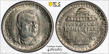1946 50C Booker T. Washington MS65