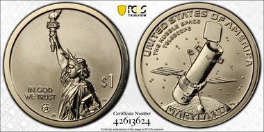 2020-S $1 American Innovation MD Rev PR The Hubble Space Telescope PR69