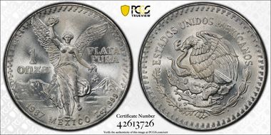 1987-Mo Onza Libertad Ag - DDO MS67