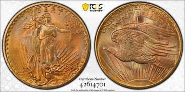 1908 $20 No Motto MS67