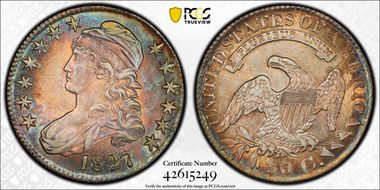 1827 50C Square Base 2 AU53