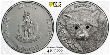 2013 50 Vatu Raccoon - Antique Finish MS70