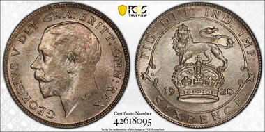 1920 6D S-4014 .925 Fine MS65