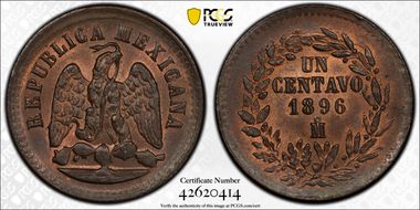 1896-Mo 1C MS65+ RB