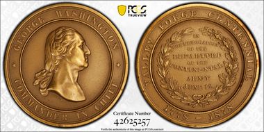 No Date Medal 20th Cent. Restrike Yellow Bronze Valley Forge Centennial SP64