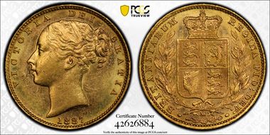 1887-M Sov S-3854A  Y. Head / Shield MS62