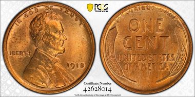 1918 1C MS65RD