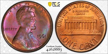1961 1C MS66RB