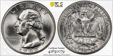1943-S/S 25C RPM FS-504 MS66