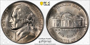 1939-S 5C Reverse of 1940 MS66FS