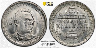 1947 50C Booker T. Washington MS66