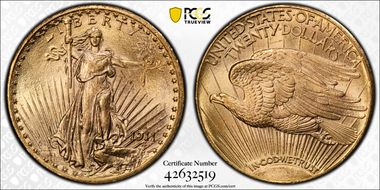 1911-D $20 MS64