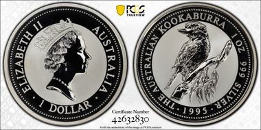 1995 $1 Kookaburra Ag MS70