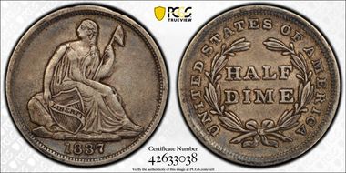 1837 H10C Seated, Small Date XF40