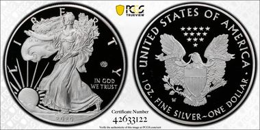 2020-W  $1 Silver Eagle - v75 Privy PR70DCAM