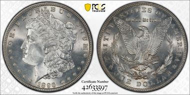 1896 $1 VAM 4, Doubled Stars MS65