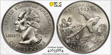 2008-P 25C Oklahoma MS65