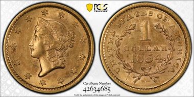 1854 G$1 Type 1 AU55