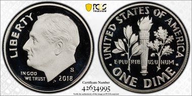 2018-S 10C Silver PR69DCAM