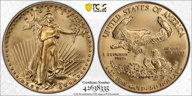 1987 $50 Gold Eagle MS70