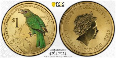 2013 $1 Green Catbird MS69
