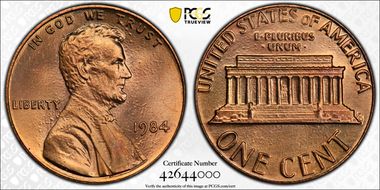 1984 1C Doubled Die Obverse MS68+ RD